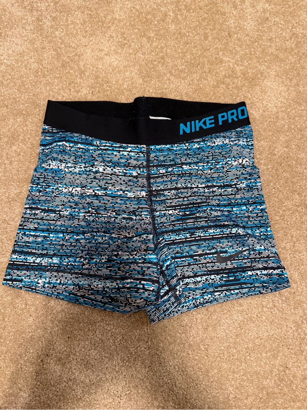 Nike Pro Black and Blue Compression Shorts